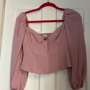 Aritzia pink blouse size XS